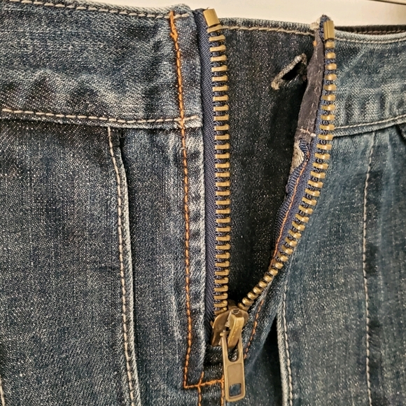 Armani Exchange Y2K Denim Kick Pleat Pencil Skirt - Picture 6 of 9